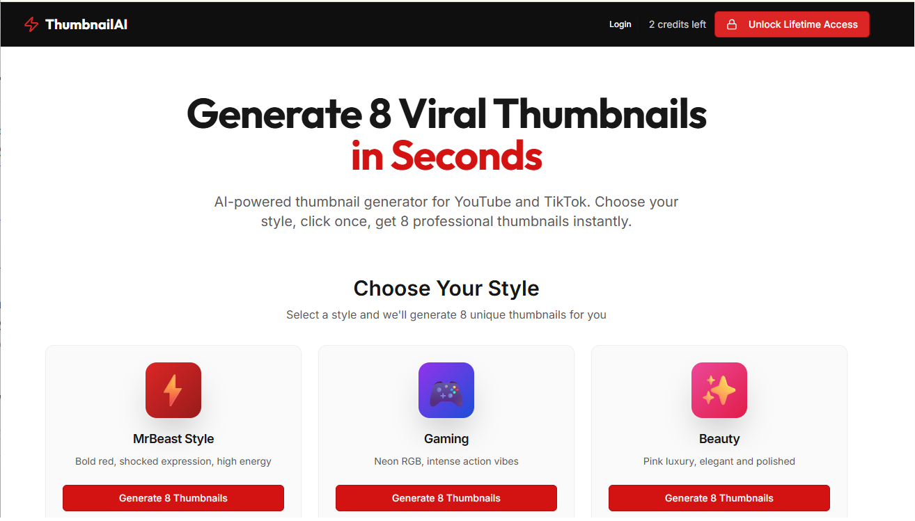 AI Thumbnail Generator -- MrBeast-Style screenshot 2