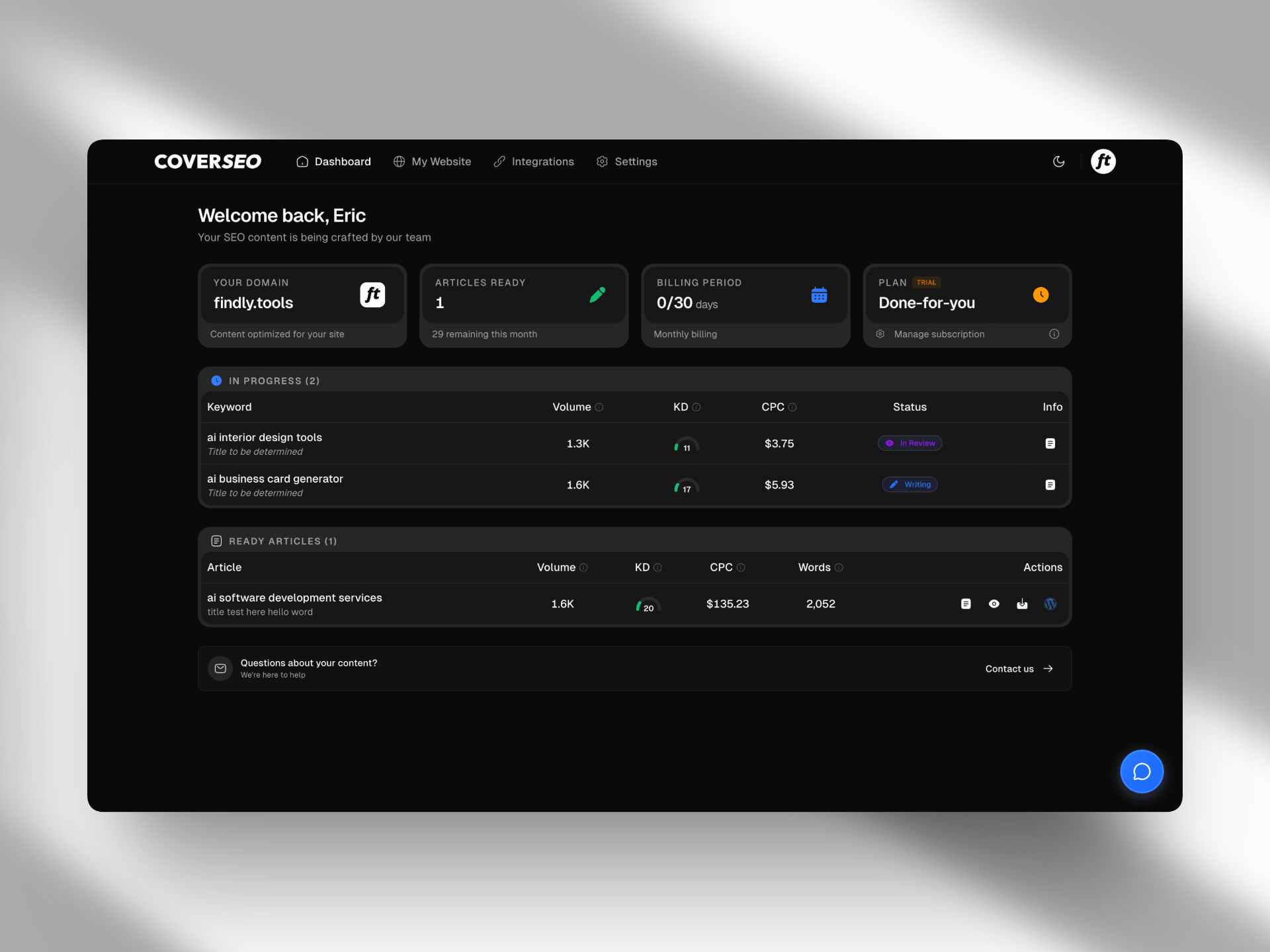 CoverSEO screenshot 2