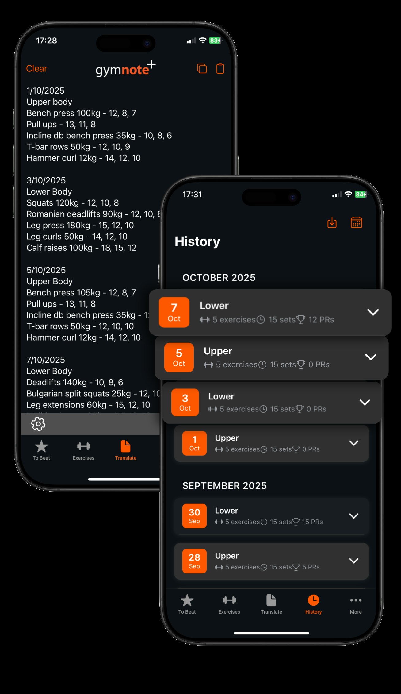 Gym Note Plus screenshot 1