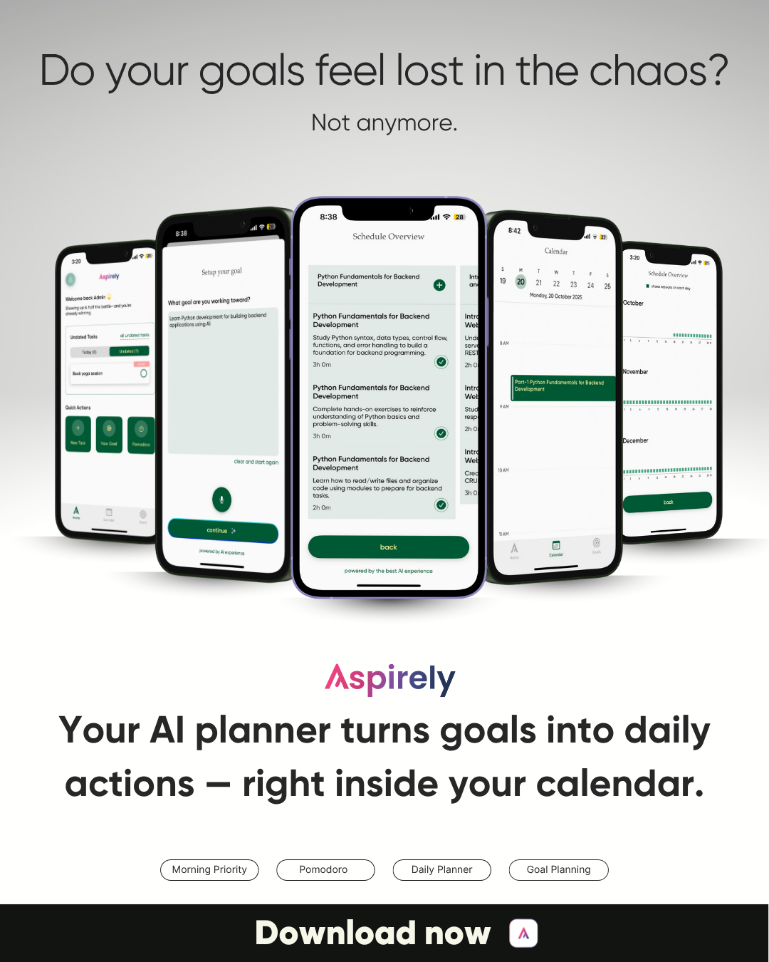 Aspirely: AI Goal & Task Planner screenshot 1