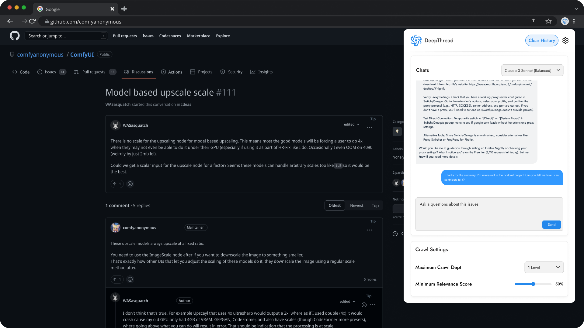 DeepThread screenshot 1