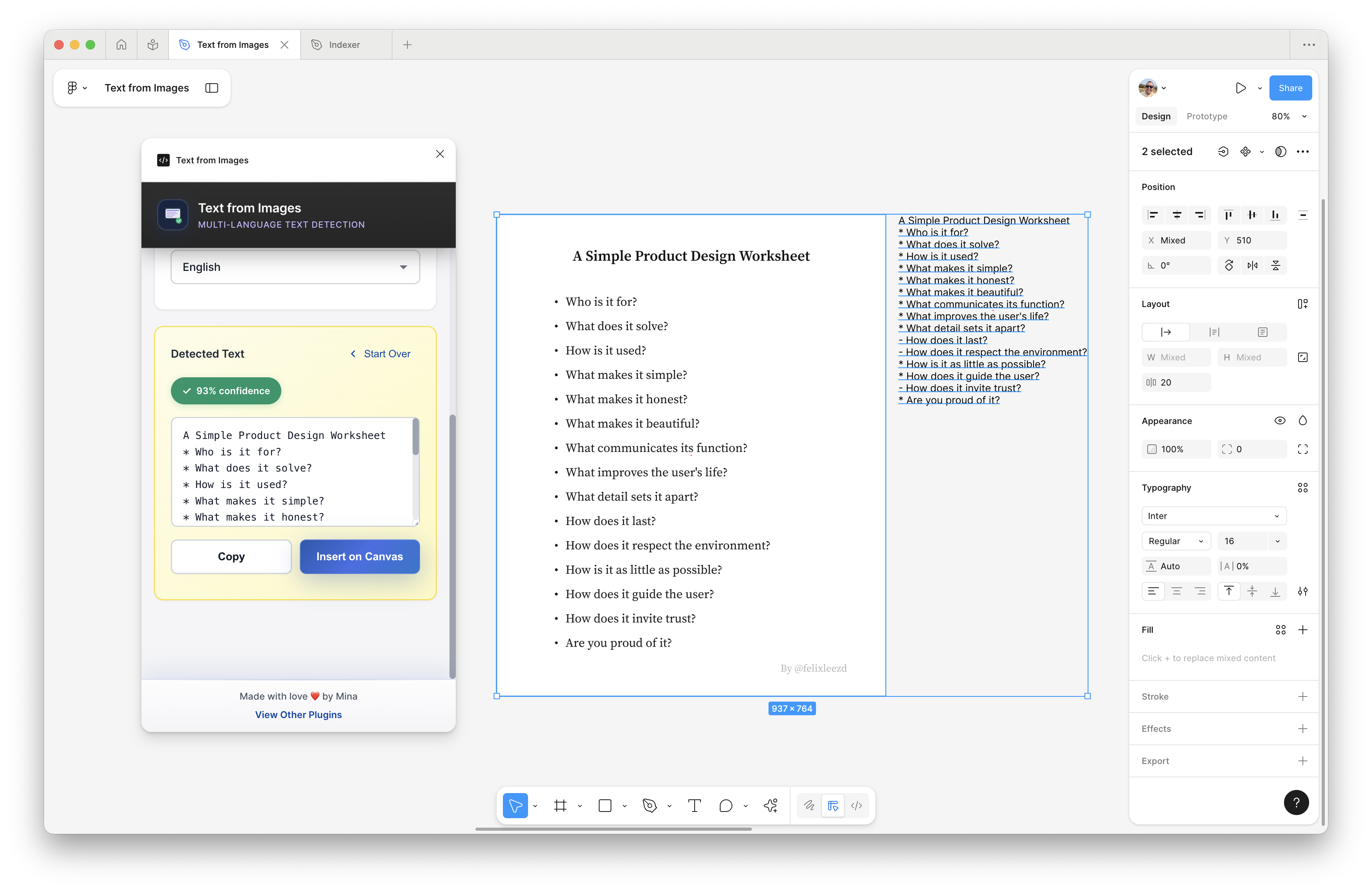 Text from Images Figma plugin screenshot 2