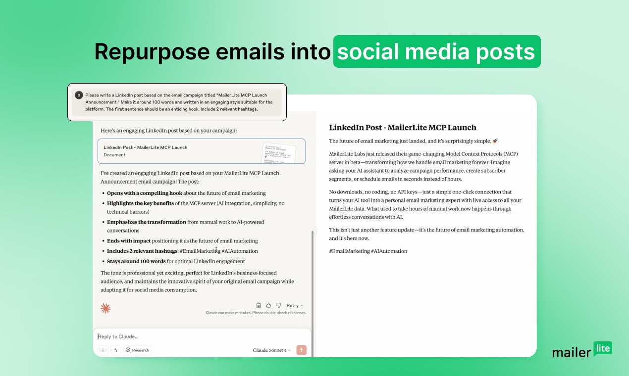 MailerLite email marketing MCP server screenshot 8