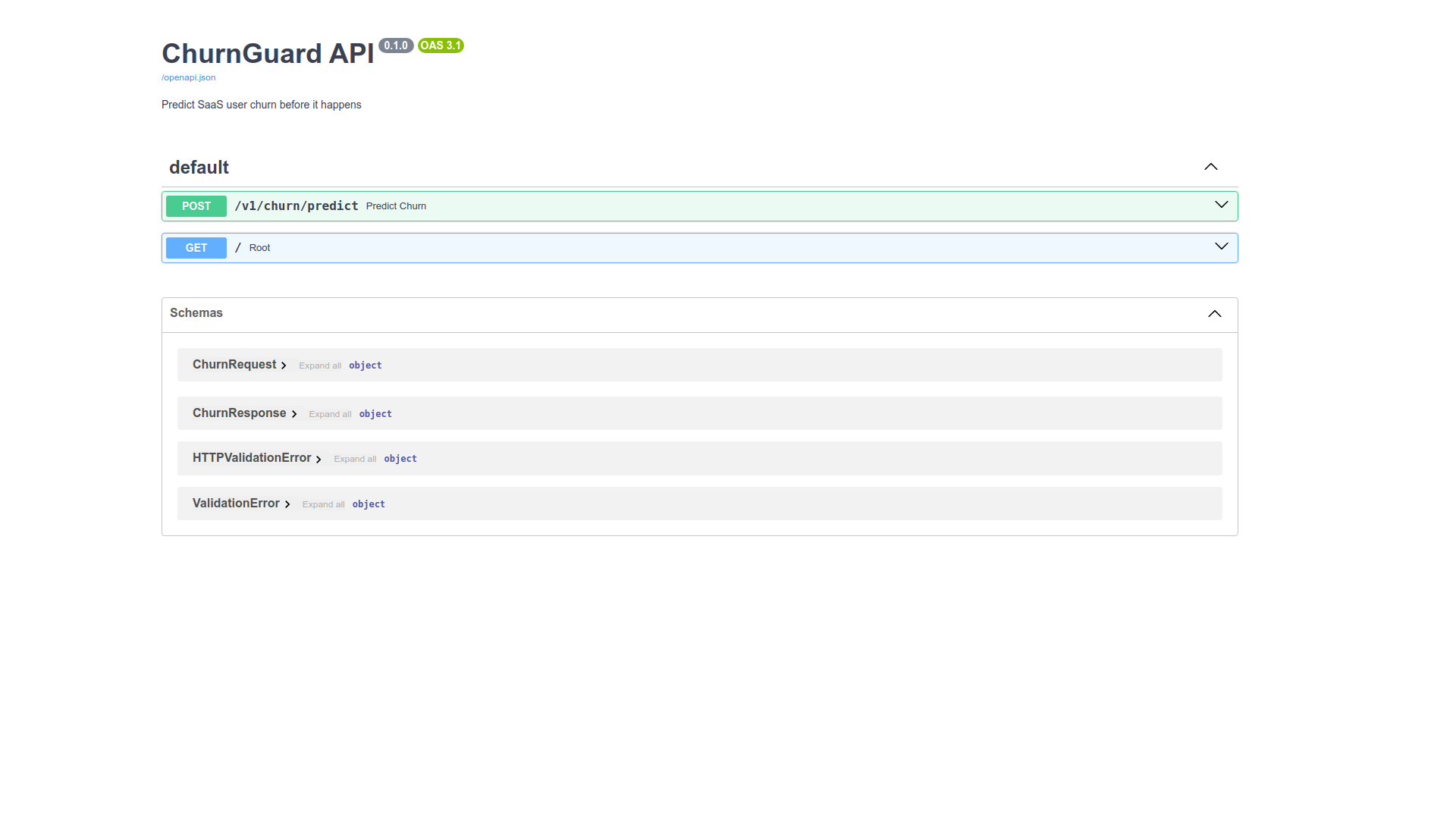 ChurnGuard API screenshot 1