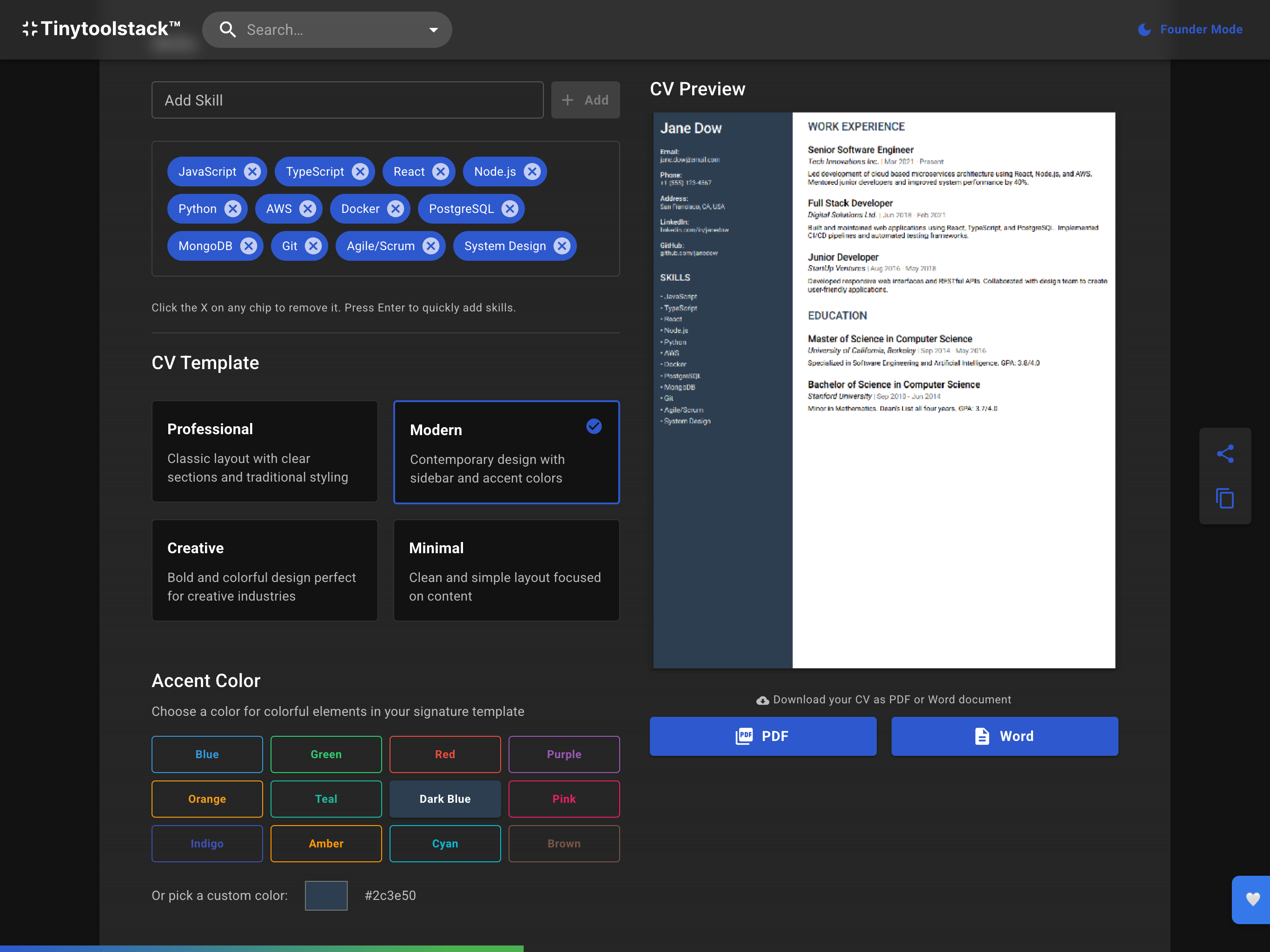 CV Generator screenshot 2