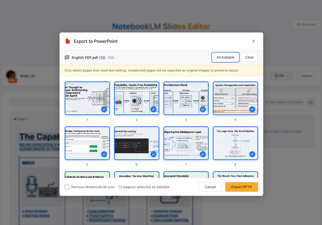 NotebookLM Editor screenshot 2