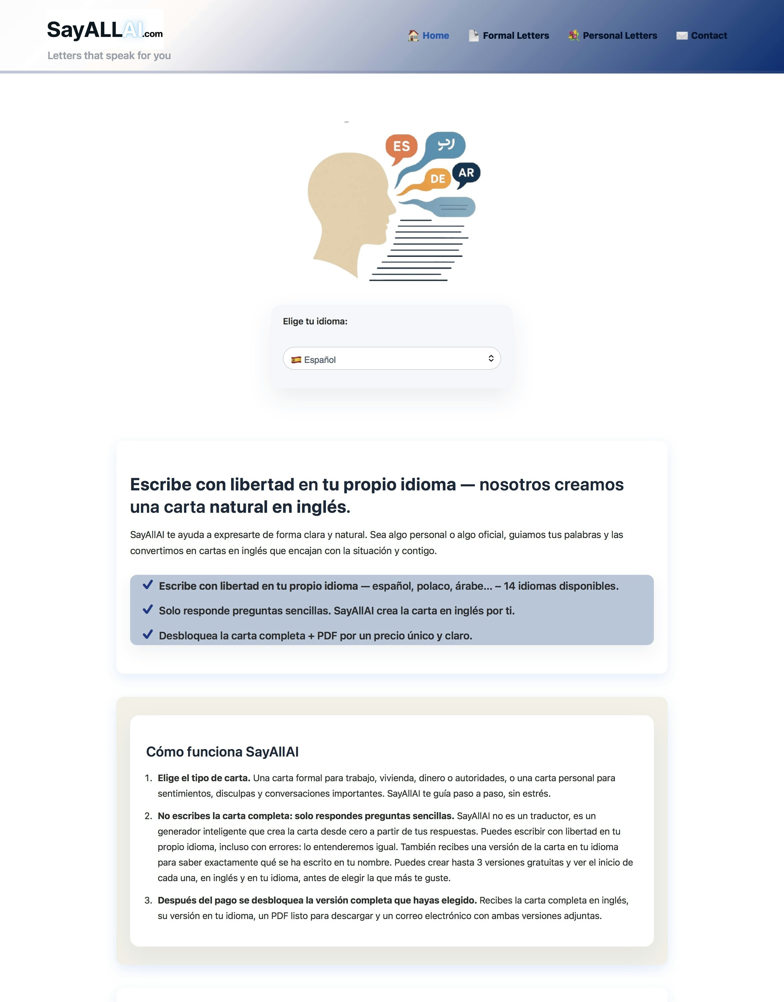 SayAllAI – AI Letter Generator screenshot 2