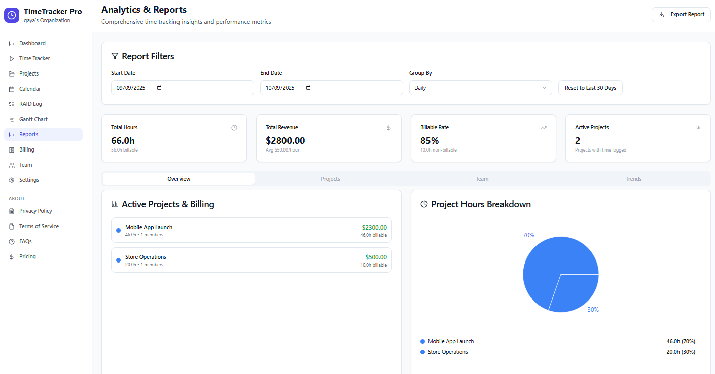 TimeTracker Pro screenshot 3
