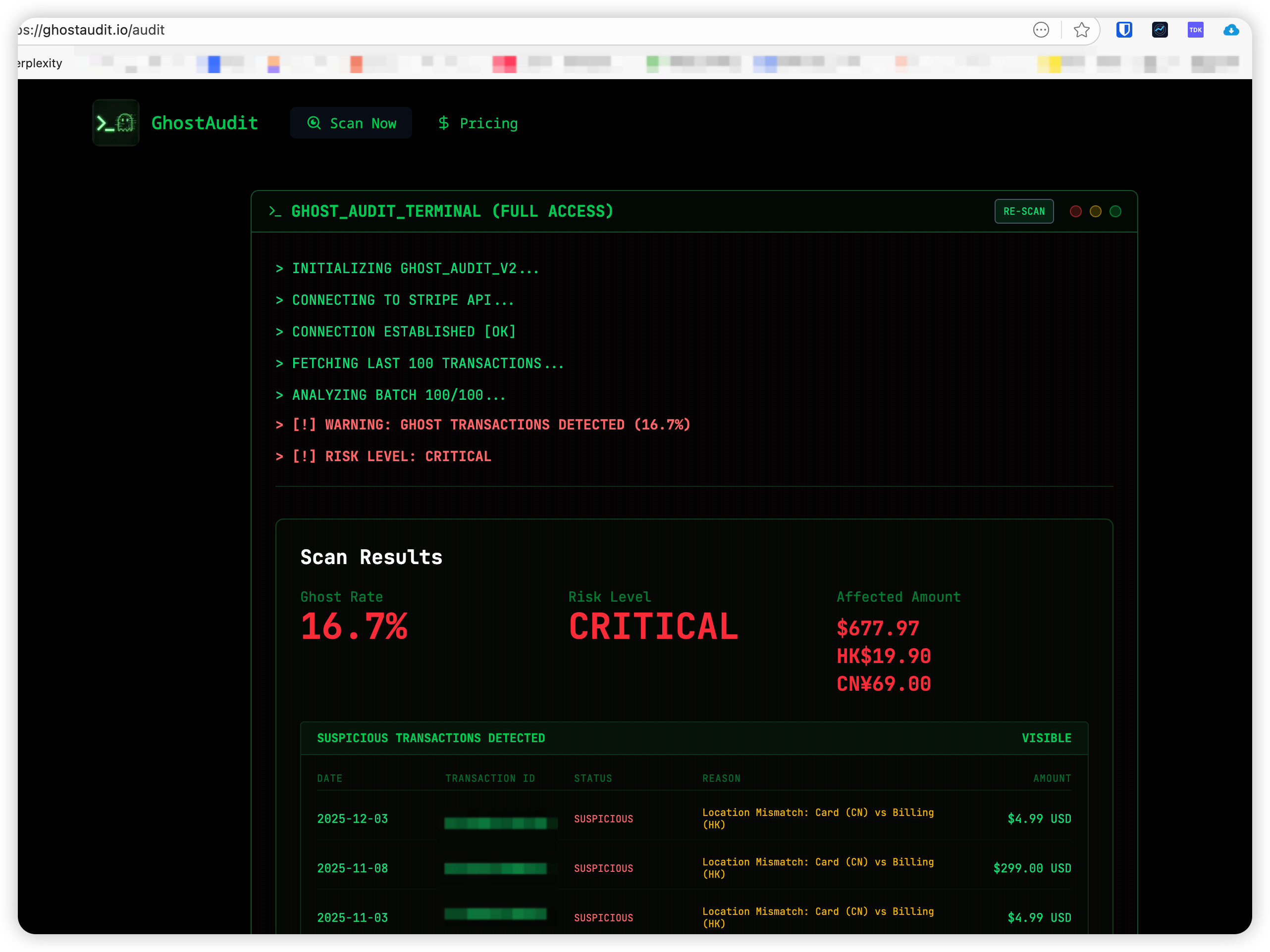 GhostAudit screenshot 2