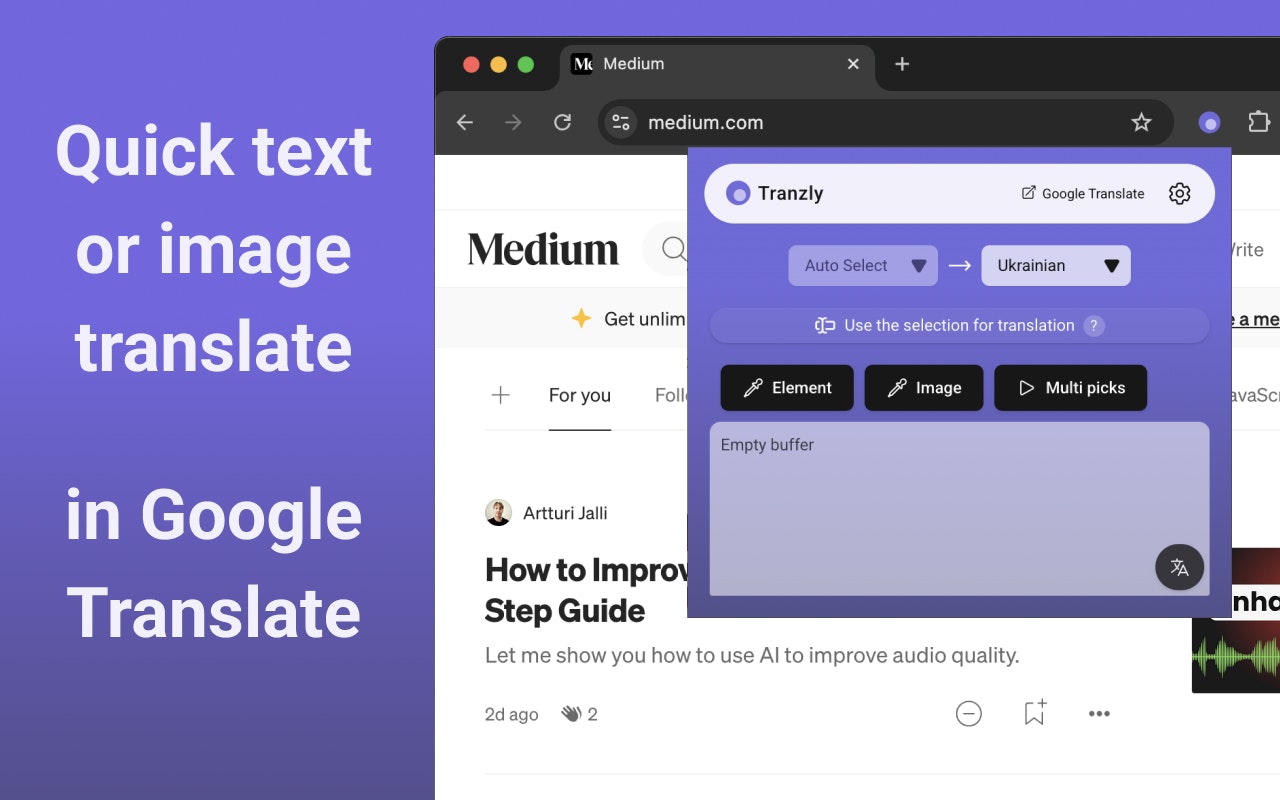 Text & Image Translator in Popup View screenshot 2
