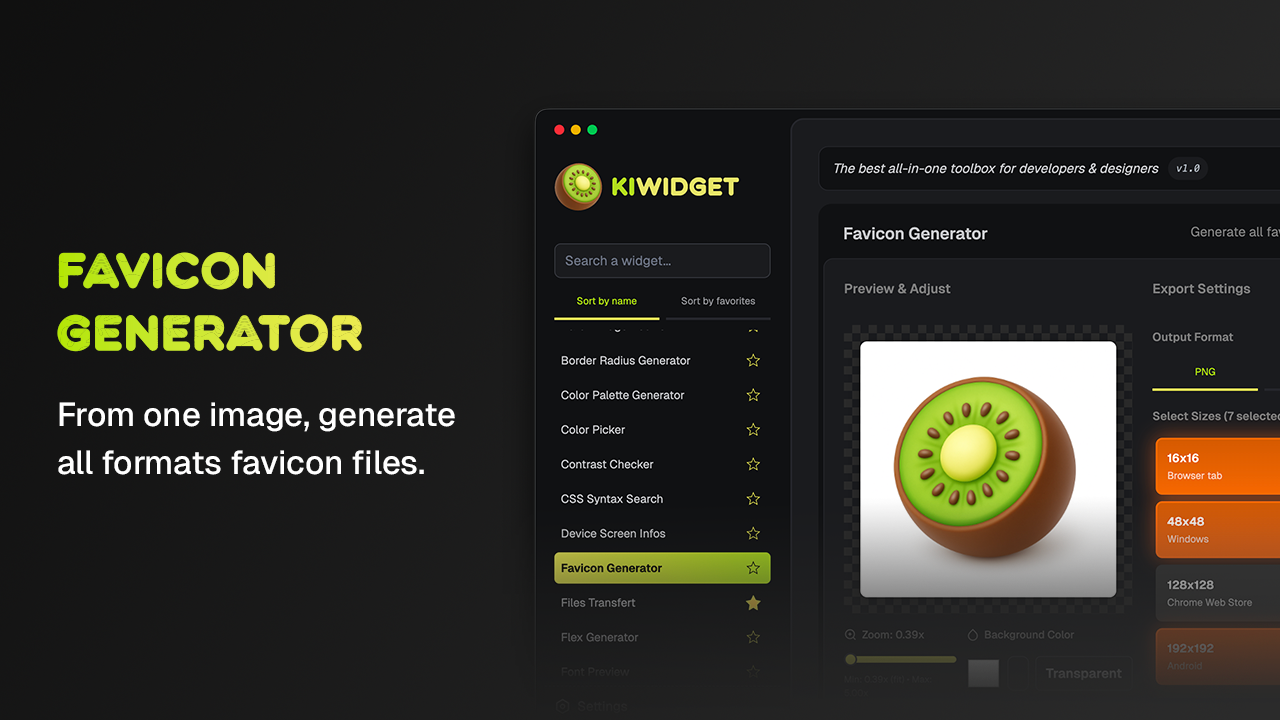 Kiwidget screenshot 2