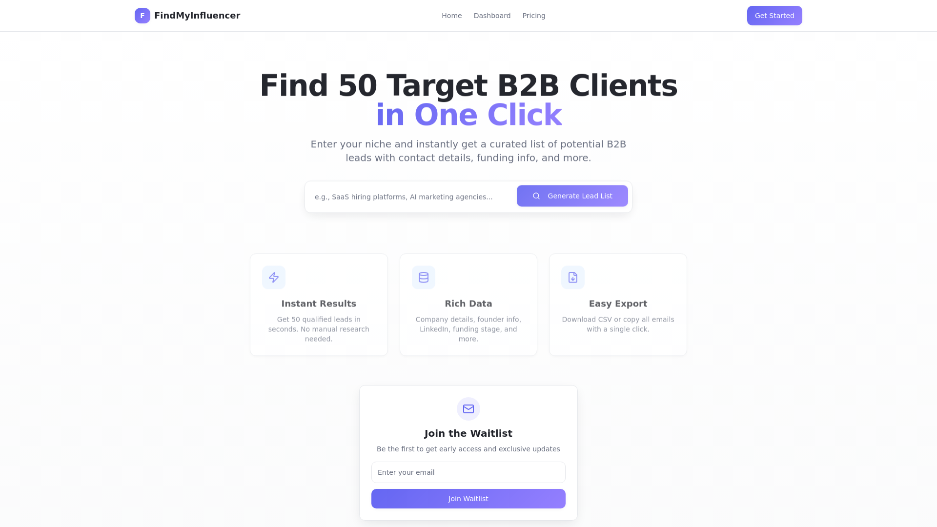 FindMyInfluencer screenshot 1