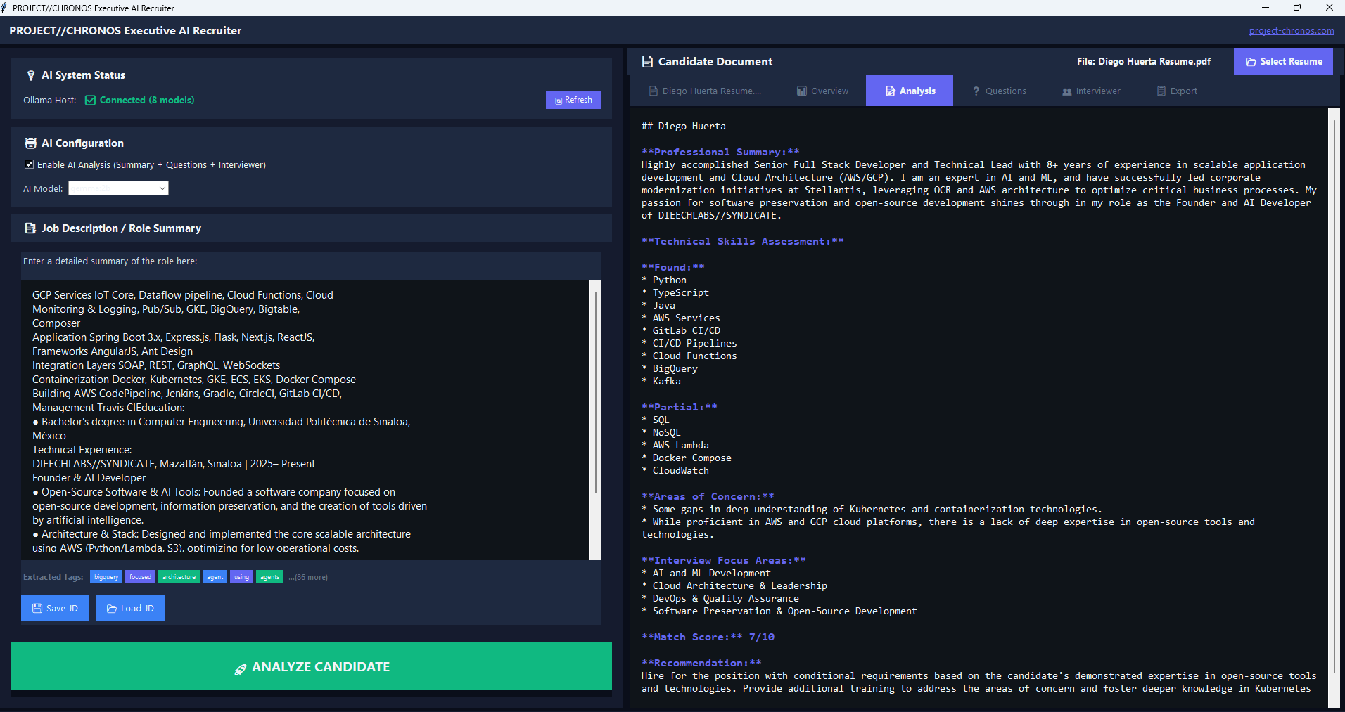 PROJECT//CHRONOS: The Offline AI Resume screenshot 6