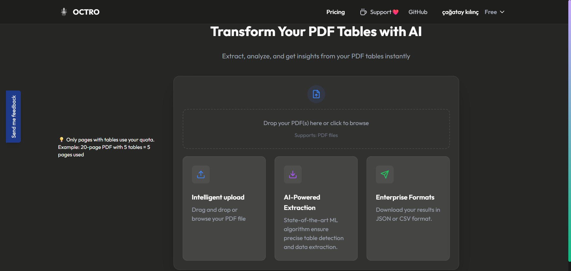 Octro - PDF Table Extraction screenshot 1