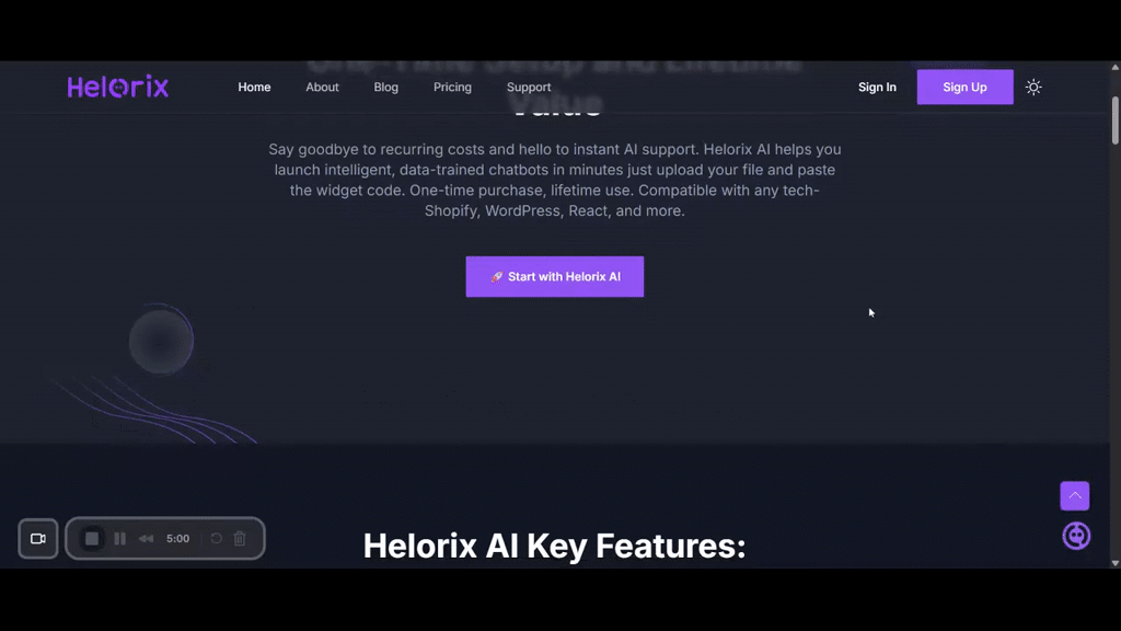 Helorix AI Chatbot screenshot 1