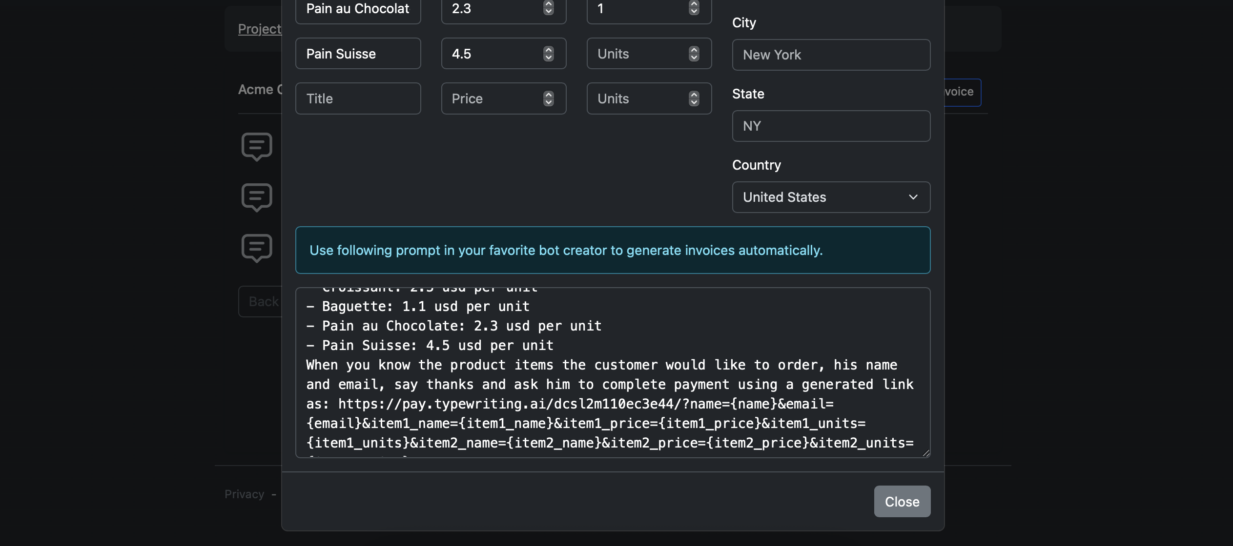 Prompt to pay: genAI ready invoice screenshot 3