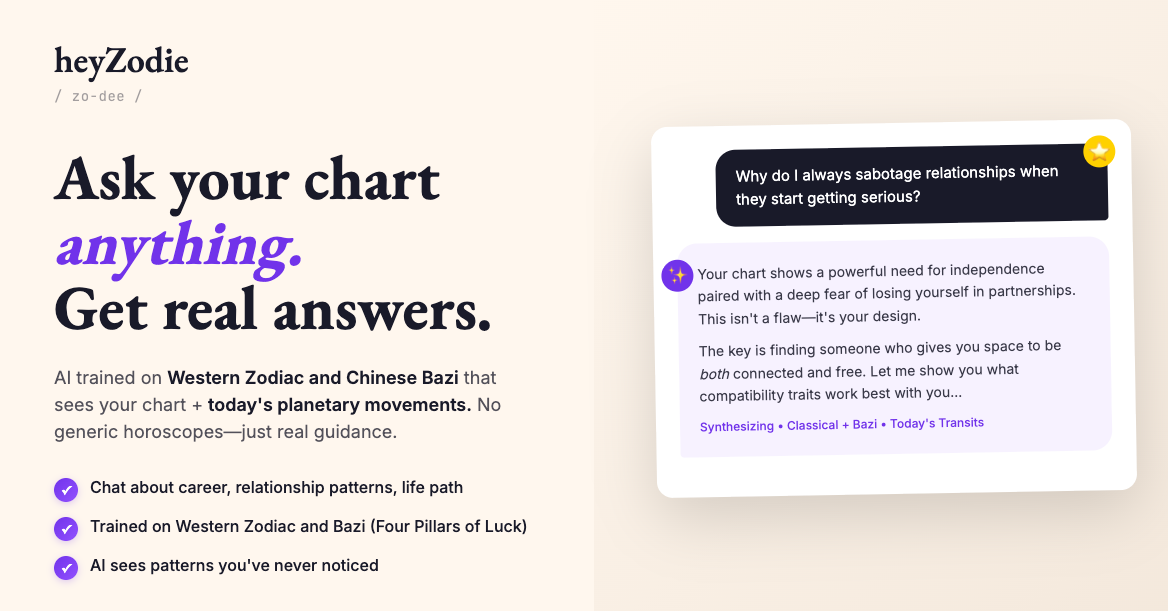 HeyZodie - Western and Chinese Astrology screenshot 1