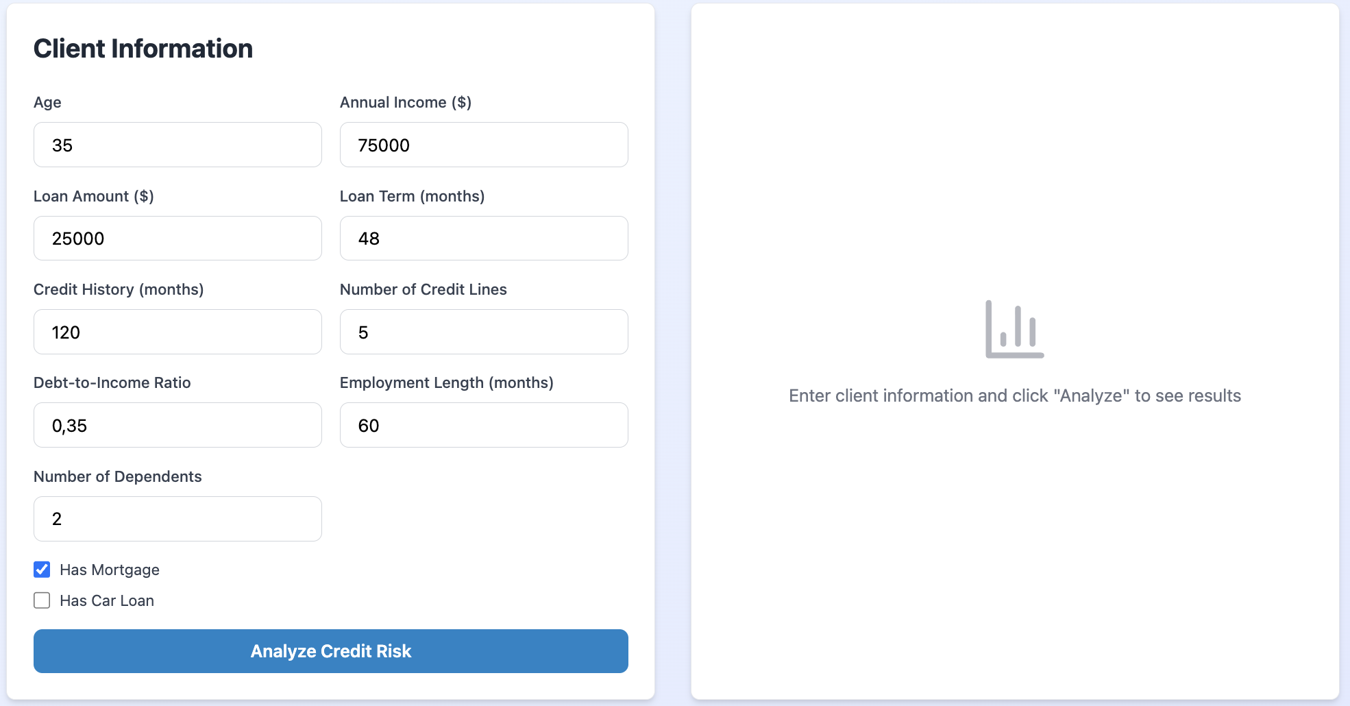 AI credit risk analyser screenshot 4
