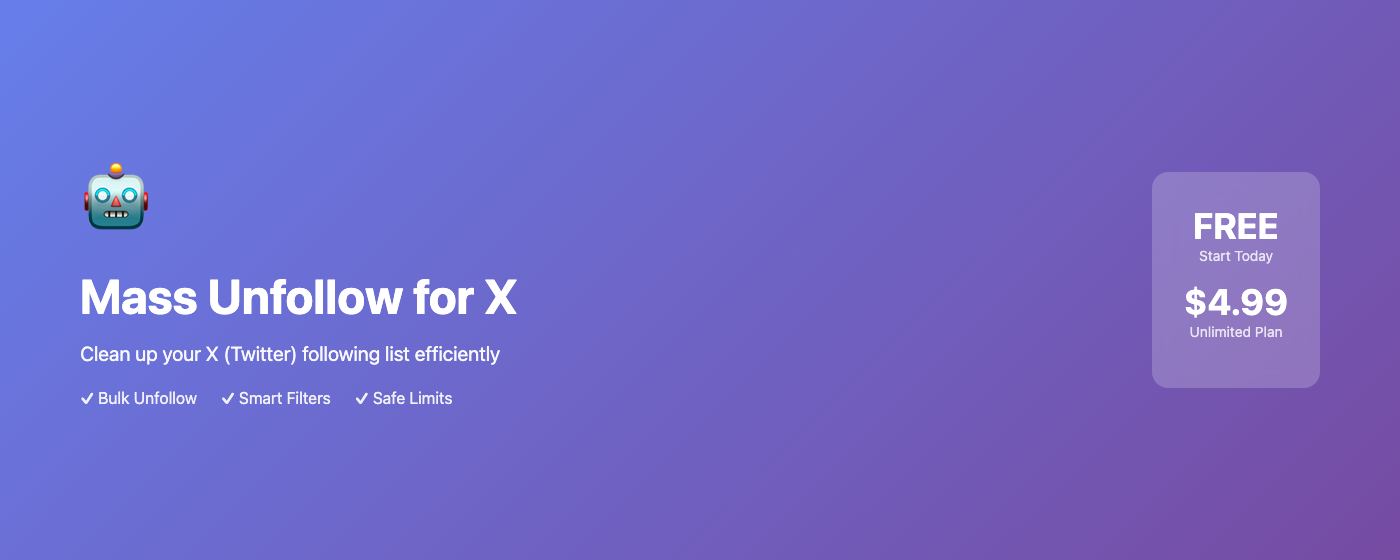 Mass Unfollow for X ( Twitter ) screenshot 6