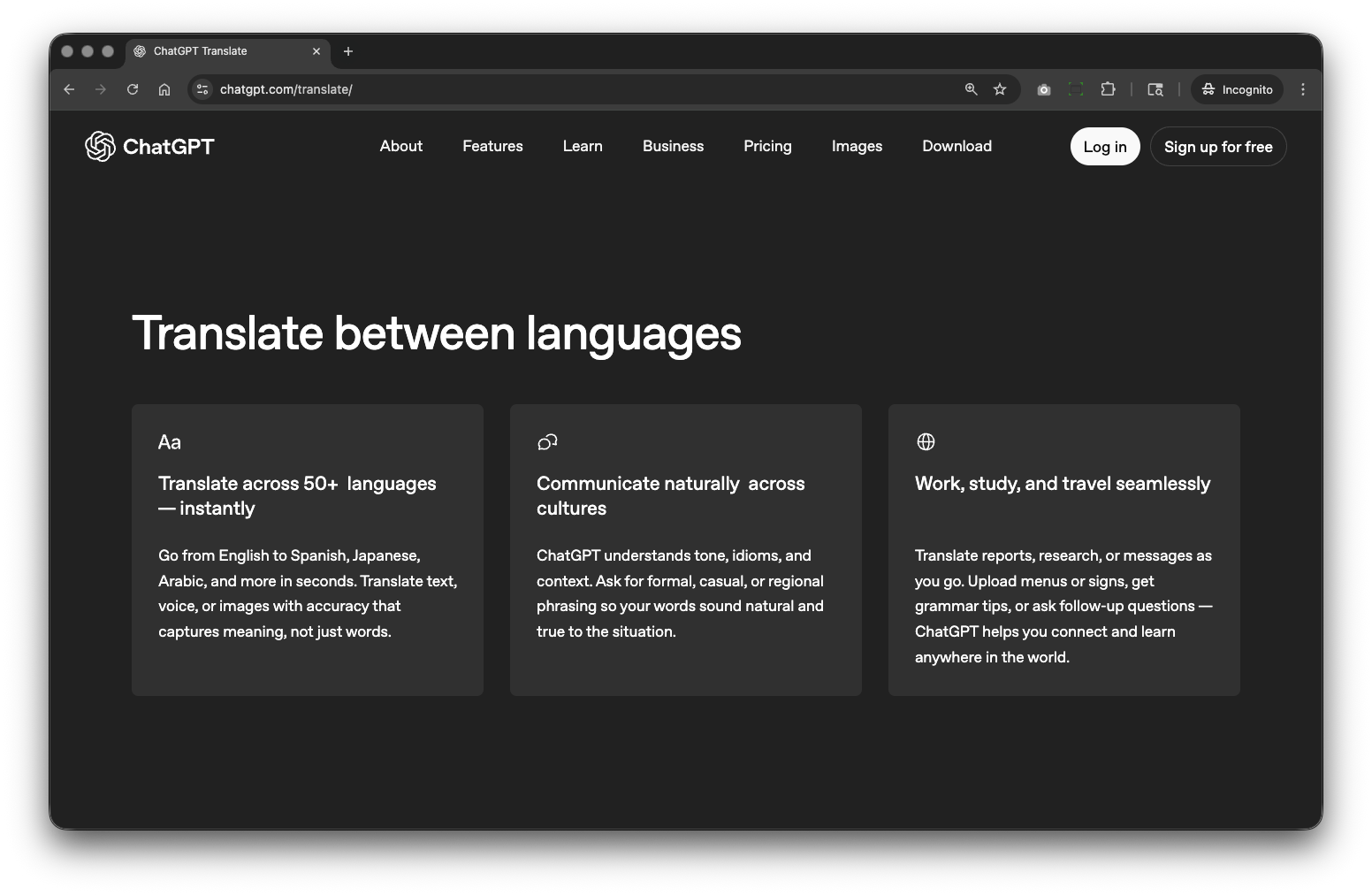 ChatGPT Translate screenshot 1