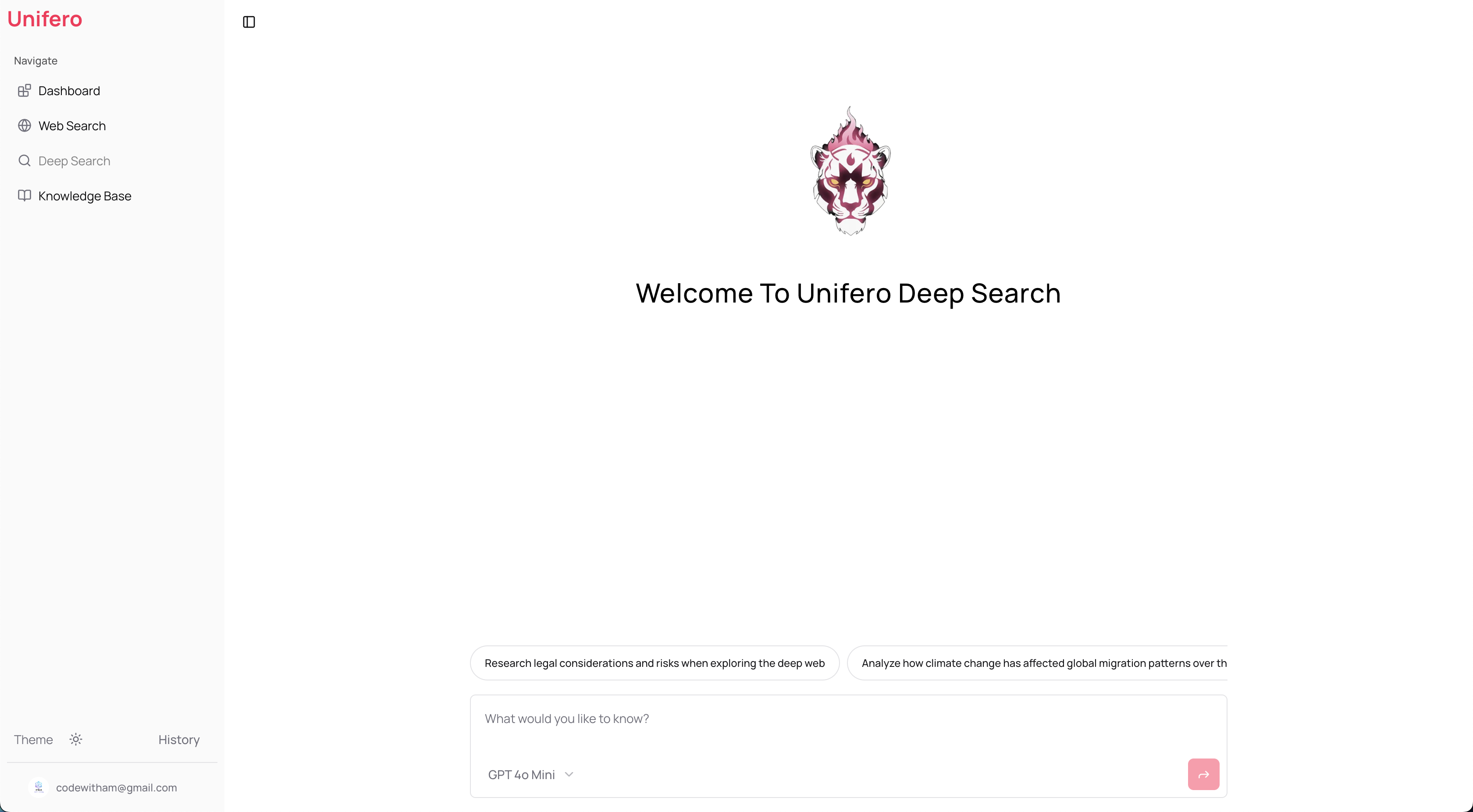 Unifero AI Open Deep Search screenshot 1