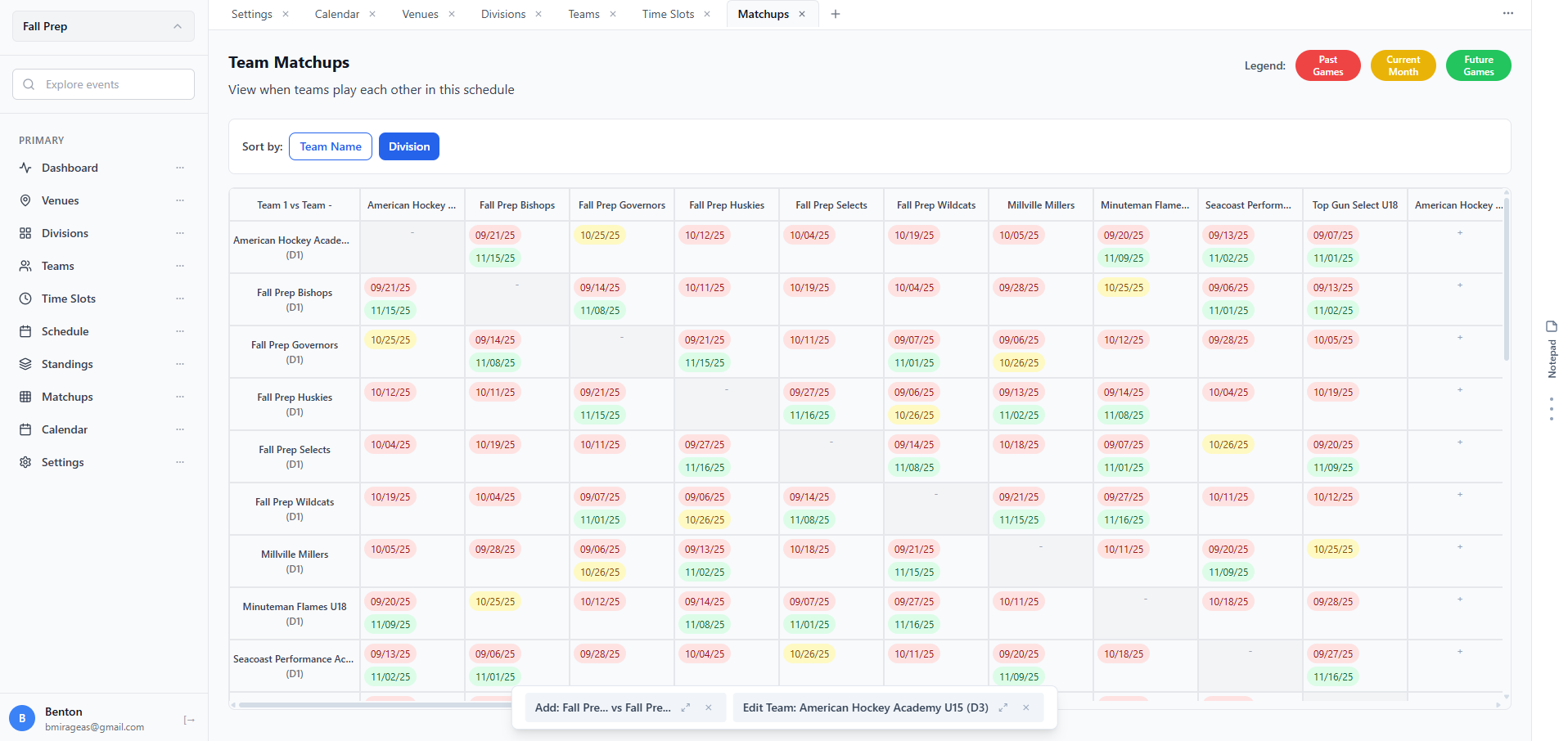 MySportScheduling screenshot 4