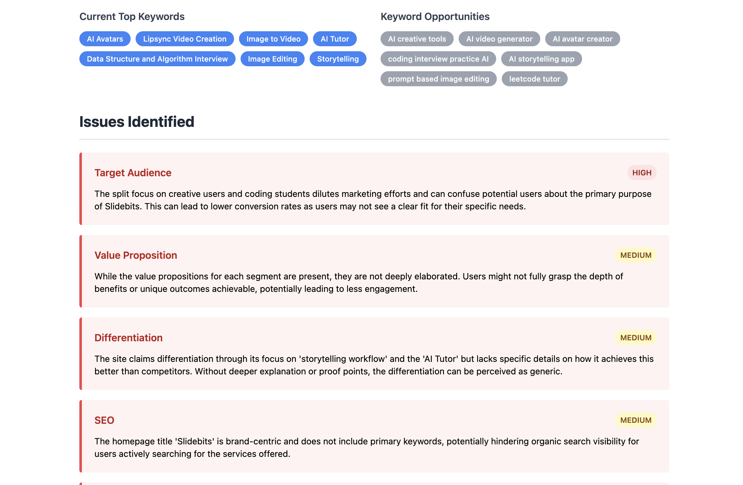 Slidebits SEO Insights screenshot 3