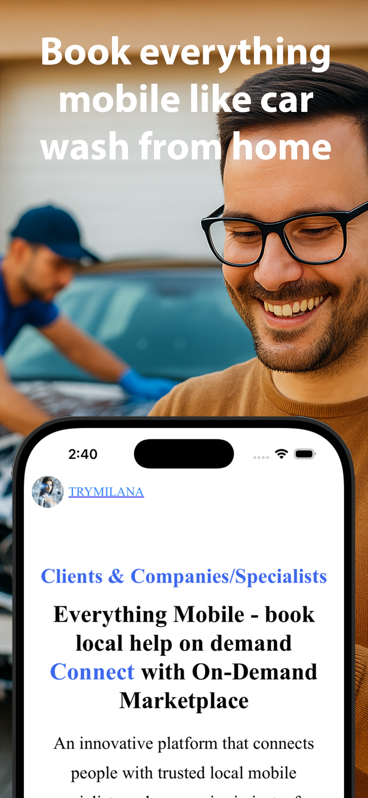Trymilana.com custom written platform screenshot 2