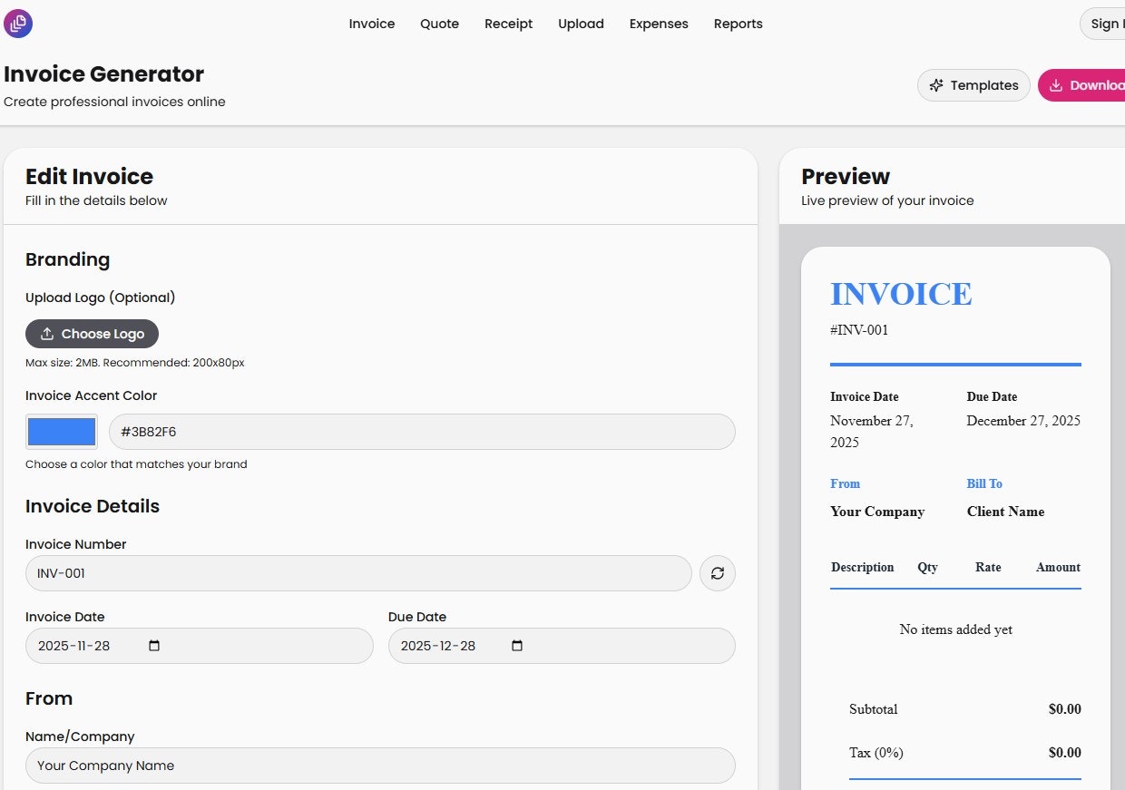 Receipt Scanner Online screenshot 1
