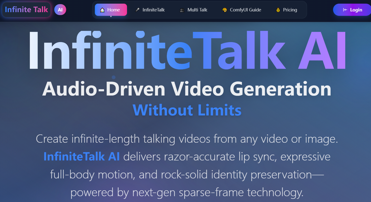 InfiniteTalk AI - Audio-Driven Video screenshot 1