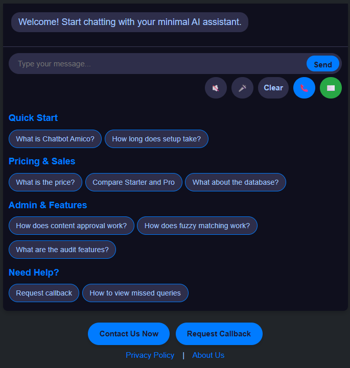 ChatbotAmico: HallucinationProof Chatbot