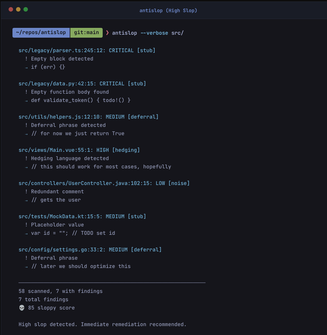 AntiSlop screenshot 1