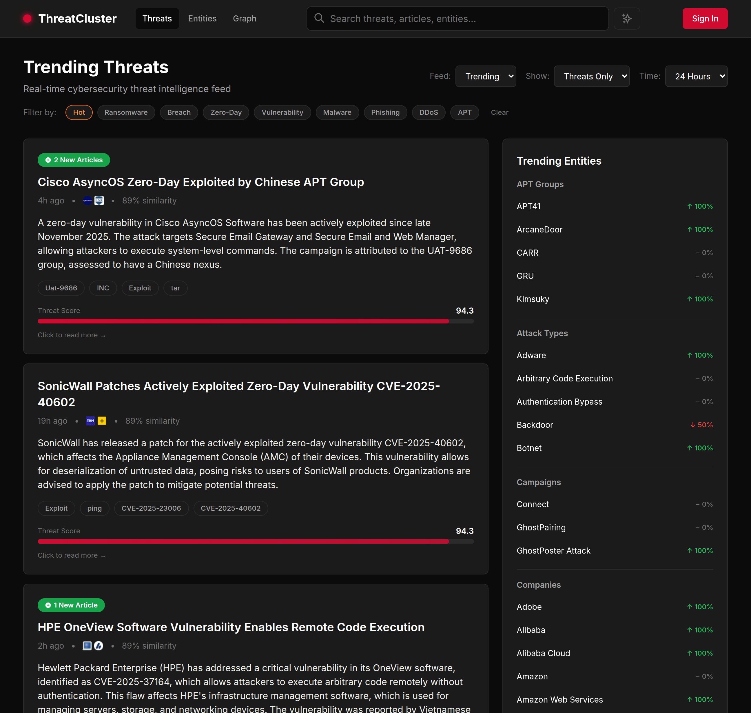 ThreatCluster screenshot 2