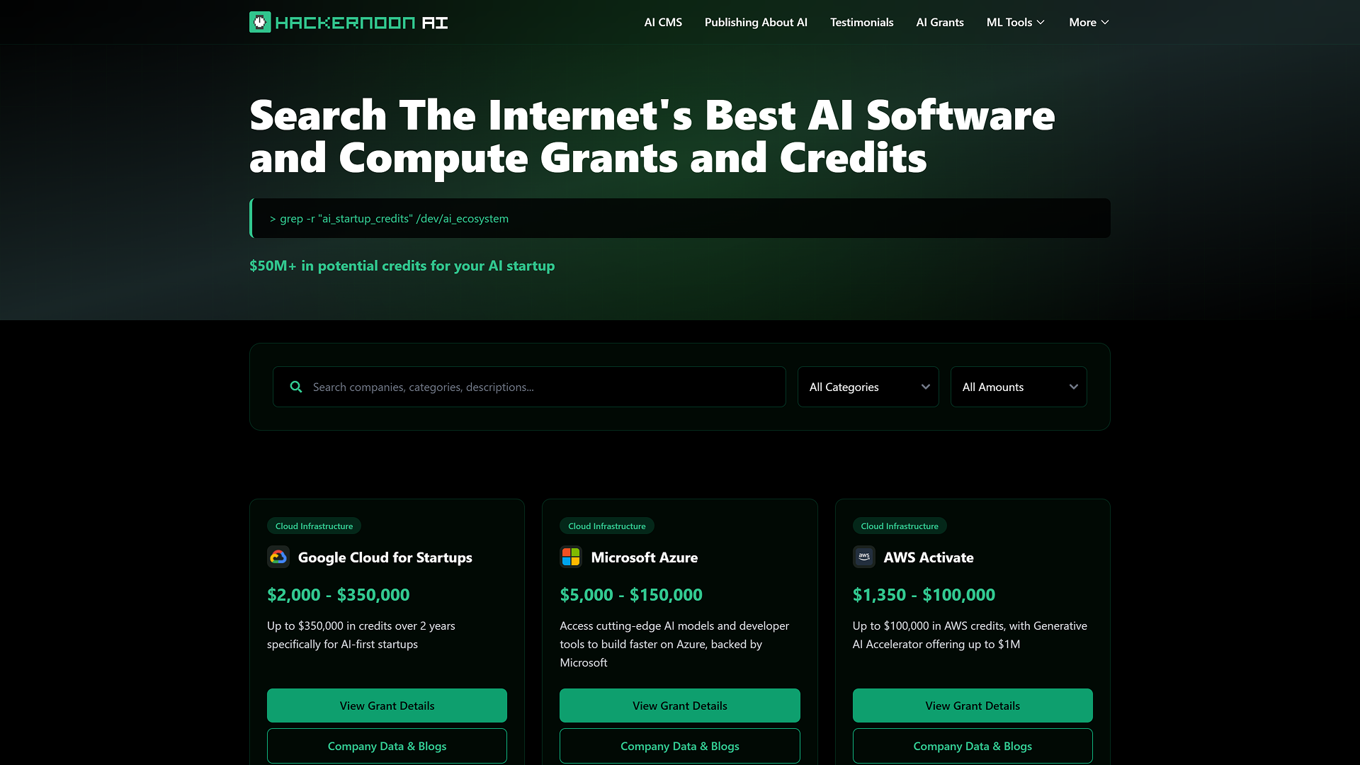 AI Grants & Credit Search by HackerNoon screenshot 2