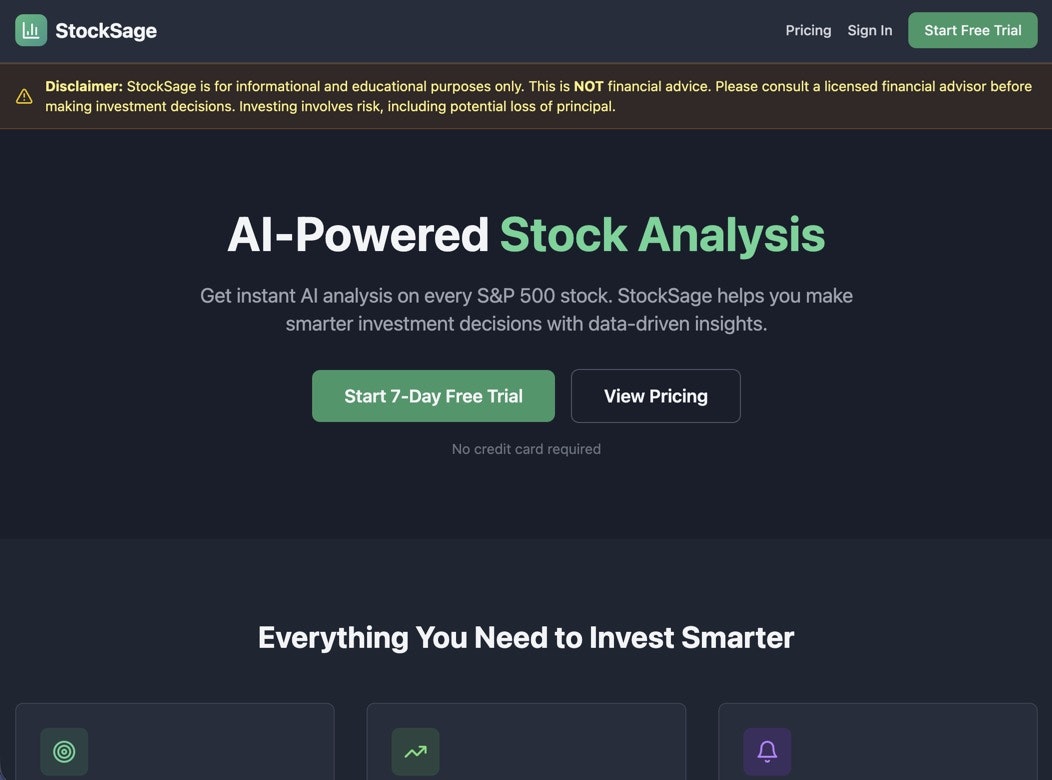 StockSage screenshot 1