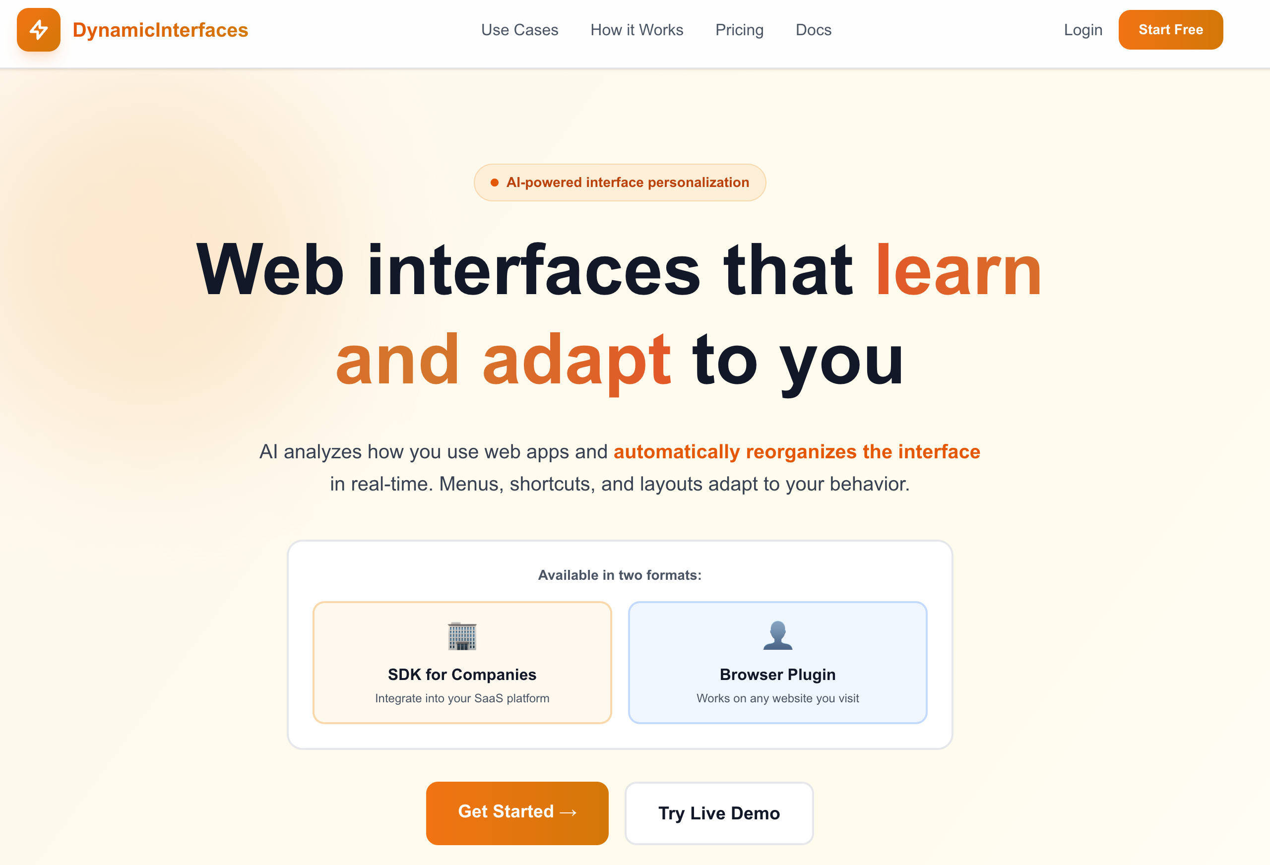 Dynamic Interfaces screenshot 1