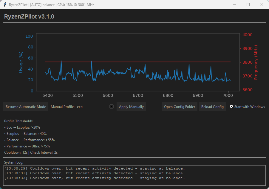 RyzenZPilot screenshot 2