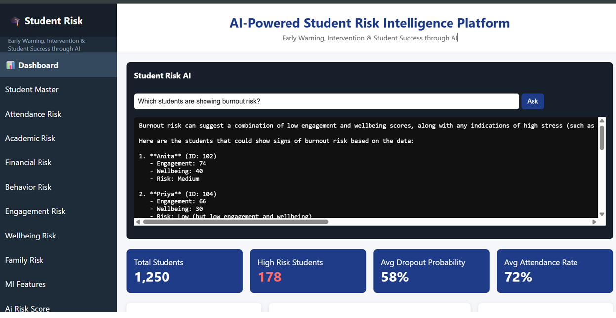 Student Risk Platform screenshot 2