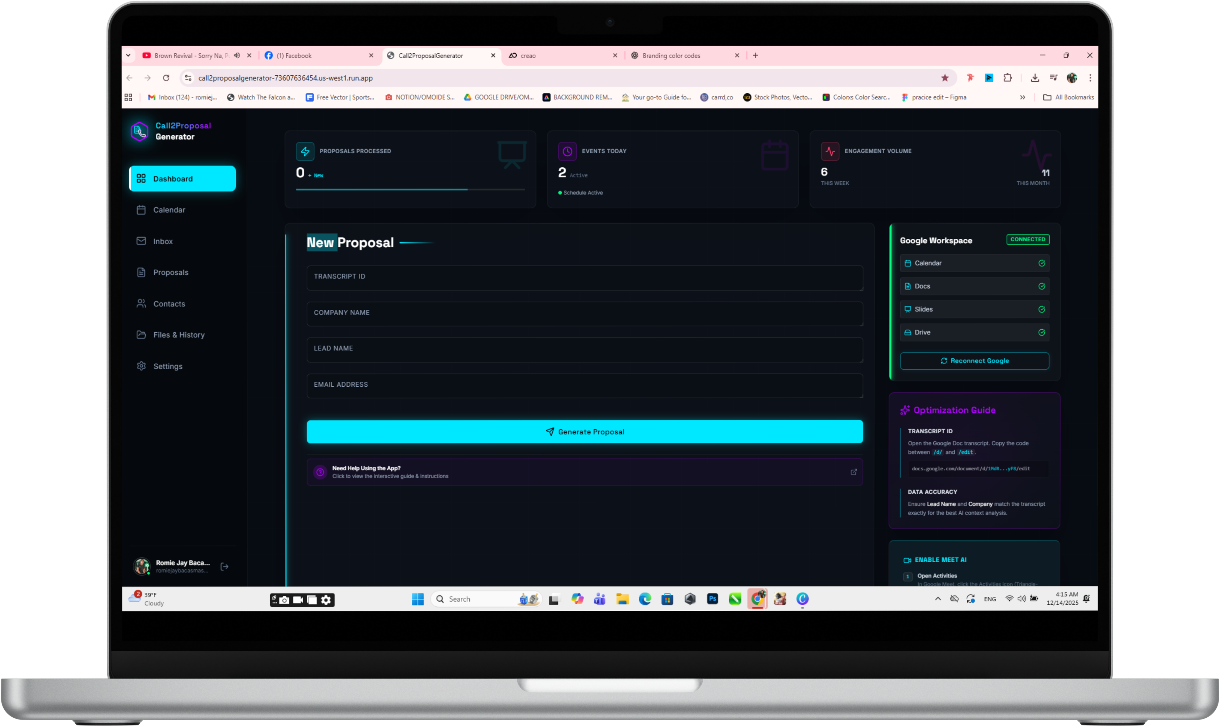 Call2Proposal Generator screenshot 3
