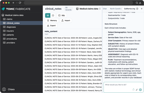 Tonic Fabricate Data Agent screenshot 5