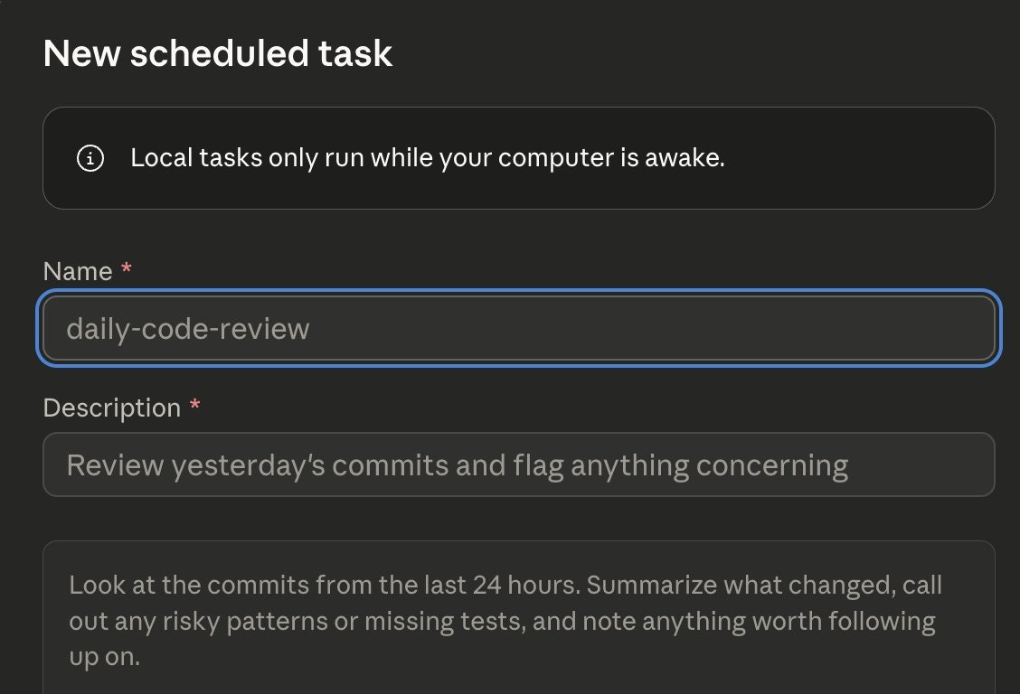Claude Code Scheduled Tasks  screenshot 3