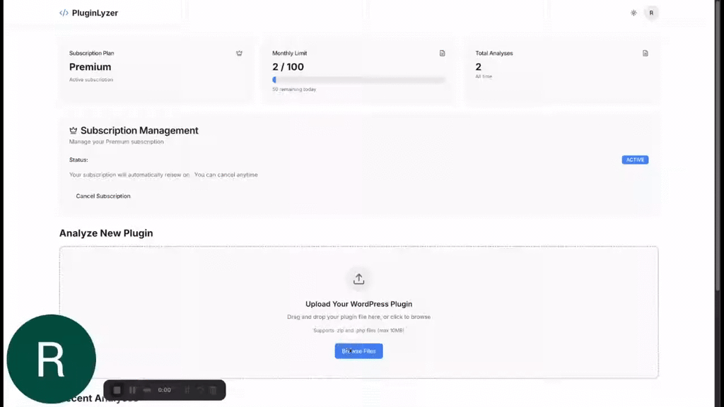 PluginLyzer screenshot 1